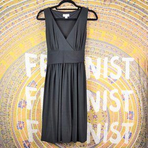 Ann Taylor LOFT Sleeveless Black Tie Waist Dress